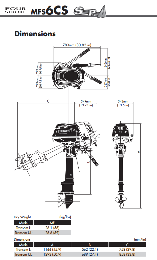 Tohatsu MFS6DD S : 4STR Short Shaft, Integral Tank - Image 5